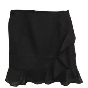 8apart Black Ruffle Mini Skirt – Size XS – Elegant, Pre-Owned